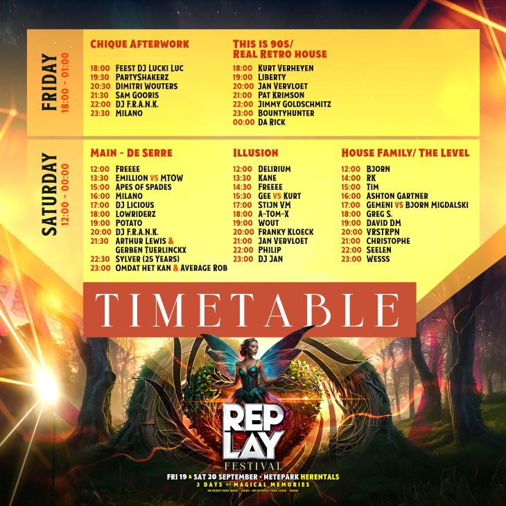 De timetable is er!